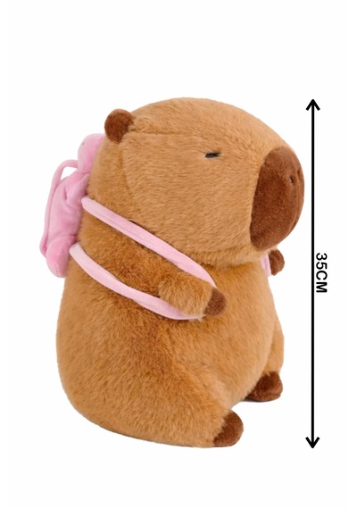 Capybara Çantalı 35 Cm Yumuşak & Sevimli Peluş Oyuncak Acı Kahverengi
