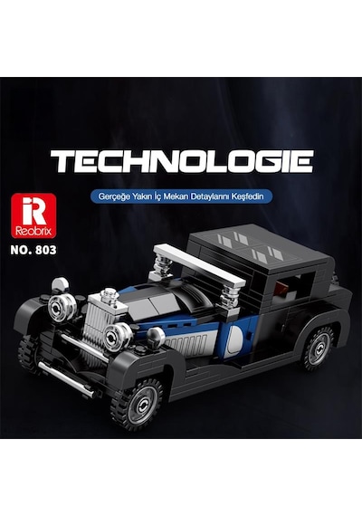 Reobrix Creator 814 Bugatti Type 41 Royale Klasik Araba Yaratıcı Yapı Blok Seti Building Blocks - 249 Parça