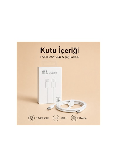 İphone 15 16 17 Pro Pro Max Uyumlu Şarj Kablosu 60w Type-c To Type-c Hızlı Şarj Kablosu