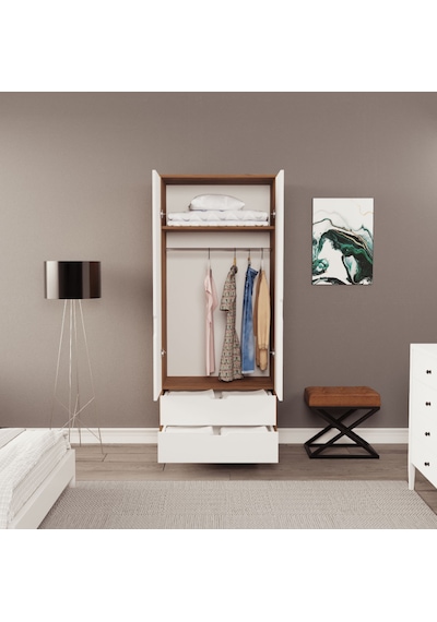Moderno Mini 2 Kapaklı 2 Çekmeceli Gardırop Kompakt Tasarım, Modern Görünüm Atlantikçam - Beyaz Moderno Mini 2 Kapaklı 2 Çekmeceli Gardırop Kompakt Tasarım, Modern Görünüm Atlantikçam - Beyaz