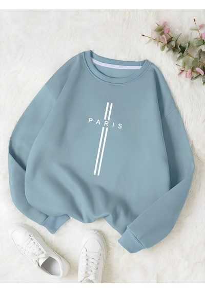 Startmore Çok Renkli Unisex Kadın/erkek Paris Özel Renkli Oversize Bisiklet Yaka Pamuklu