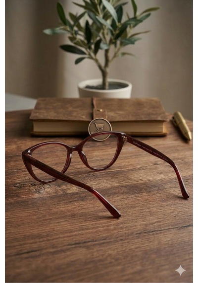 Luvıa Cateye Mavi Işık Filtreli Ekran Koruma Pc Gözlüğü Unisex Camları Değişime Uygundur Bordo