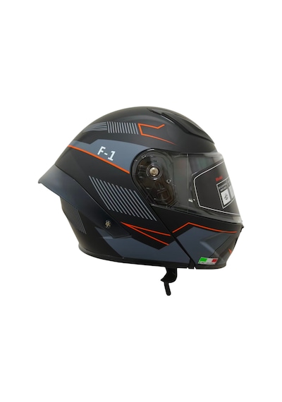 Ws-210 Güneş Vizörlü Çene Açılır Kask Siyah Gri Turuncu Şeffaf Vizörlü İtaly Dizany