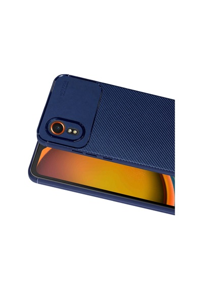 Galaxy  Uyumlu  Xcover 7 Kılıf Auto Focus Karbon Kapak - Lacivert Çok Renkli