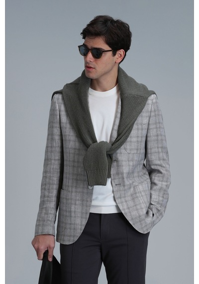 Lufian Dany Spor Erkek Blazer Ceket Slim Fit Gri Gri 111140163100150 Gri