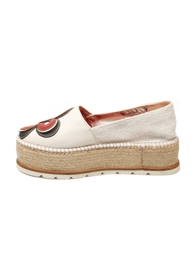 Espadrilles J.flor Beyaz Deri Kırmızı Çiçek Detaylı Dolgu Topuklu Hasırlı Kadın Ayakkabı Beyaz Espadrilles J.flor Beyaz Deri Kırmızı Çiçek Detaylı Dolgu Topuklu Hasırlı Kadın Ayakkabı Beyaz