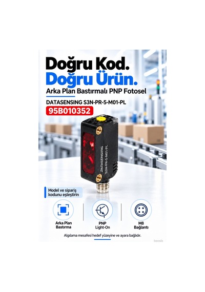 Datasensing S3n-pr-5-m01-pl Arka Plan Bastırmalı Kırmızı Led Foto