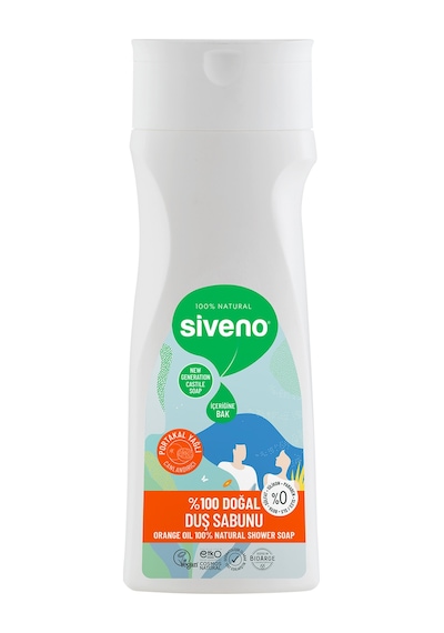 Siveno %100 Doğal Duş Sabunu Portakal Kokulu Canlandırıcı Duş Jeli 6 Değerli Bitki Vegan 300 ML