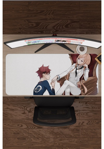 Food Wars Anime V4 - 90x40 Xxl Gaming Kauçuk Kaymaz Taban Mouse Pad Fare Altlığı
