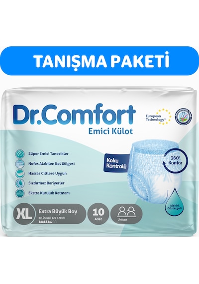 Dr.Comfort Yetişkin Emici Külot Ekstra Büyük Boy XL 10'Lu