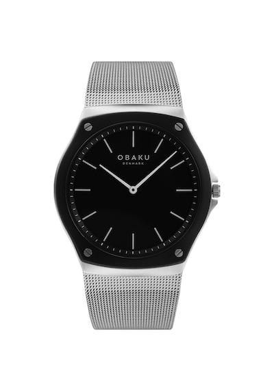 Obaku Denmark V316gxabmc Quartz Gri Hasır Kordon Safir Cam 40 Mm Erkek Kol Saati Siyah