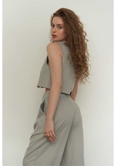Mai Collection Mai Studios Co. Polly Gri Üçlü Ceket Takım Gri