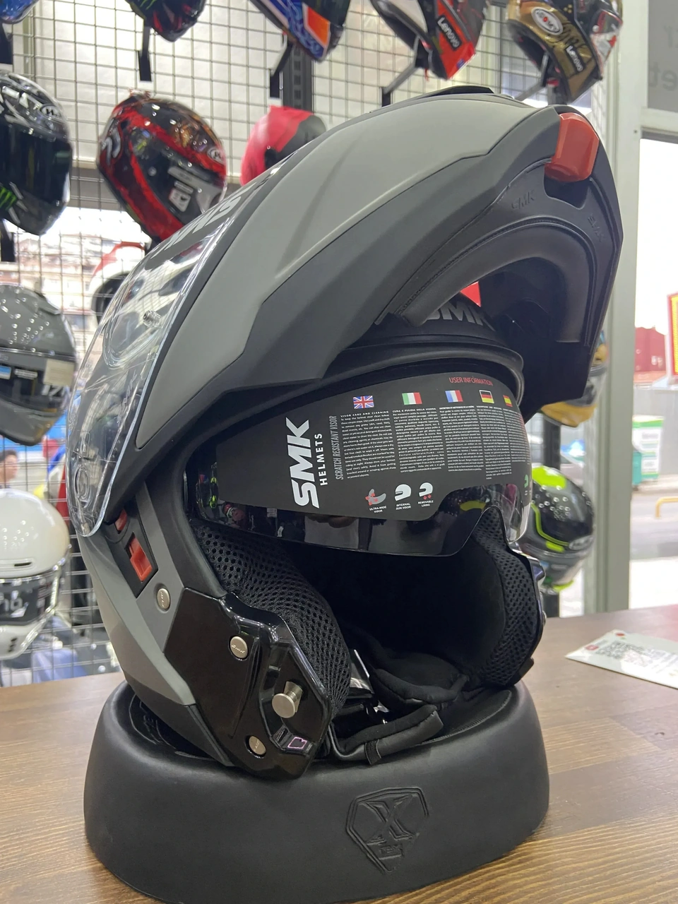 Smk Gullwing Çene Açılır Kask Mat Gri