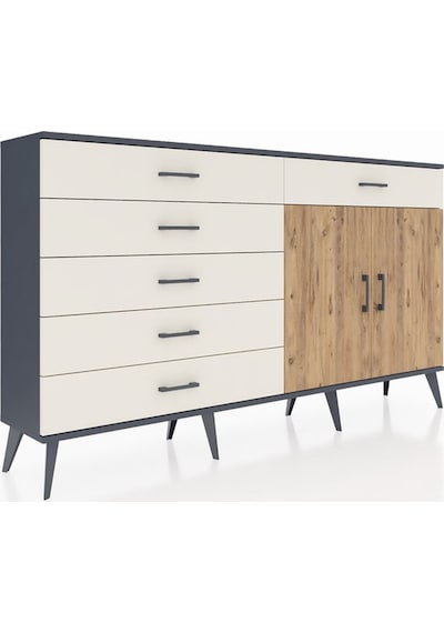 Arges Konsol Tek Raflı 6 Çekmeceli 2 Kapaklı 176x30x99 Antrasit-ç Antrasit-çam/aytaşı Arges Konsol Tek Raflı 6 Çekmeceli 2 Kapaklı 176x30x99 Antrasit-ç Antrasit-çam/aytaşı