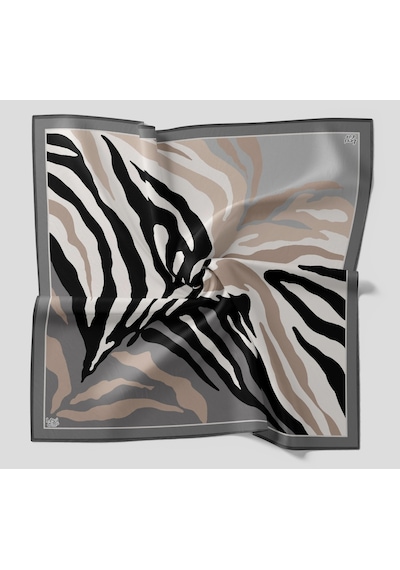Levidor Kristal Eşarp Zebra Desen Gri