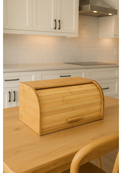 Makri Home Demonte Doğal Bambu Ekmeklik, 38,5 X 23 X 19,5 Cm Bambu