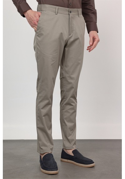 İmza Taş Rengi Yan Cep Slim Fit Pamuklu Chino Pantolon 1003260168