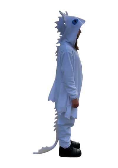 Işığın Öfkesi Ejderha Kostümü Beyaz Ejderha Pijama Tulum Kostüm