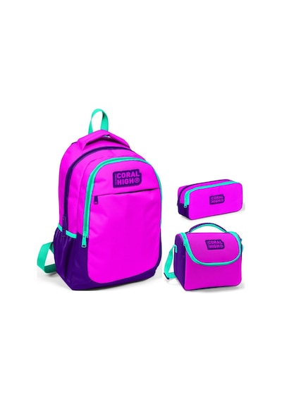 Coral High Pembe Mor Üçlü Okul Çanta Seti