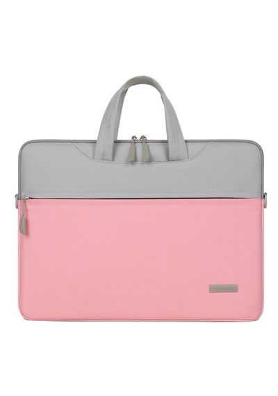 Ecruz City Oxford 15'' Laptop Apple Macbook Uyumlu Tablet Çantası Açık Gri - Pembe