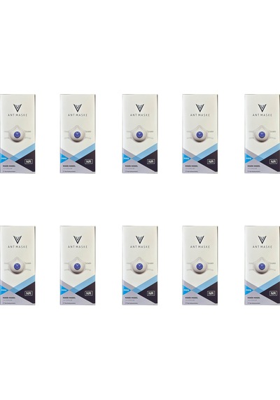 Ant Beyaz Ventilli Ffp2 Nr Toz İş Güvenlik Sanayi Boya Konik Maske - 25 Adetlik 10 Paket