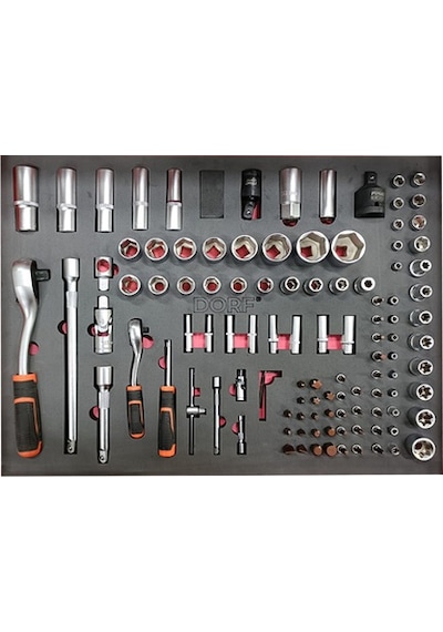 Dorf 110 Parça Evalı Lokma Seti Cırcır Kolu Takım Arabası İçerik 48,5 X 35,5 Cm