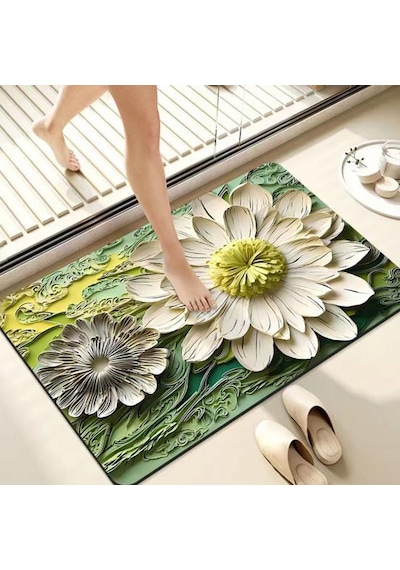 Banyo Paspası 40 X 60 Cm Kaymaz Hızlı Kuruyan Emici Zemin Paspası 3d Çiçek Desenli Banyo Duş Girişi, Küvet Ve Lavabo İçin Su Geçirmez Kaymaz Çiçekli Banyo Paspası Karışık-çok Renkli Banyo Paspası 40 X 60 Cm Kaymaz Hızlı Kuruyan Emici Zemin Paspası 3d Çiçek Desenli Banyo Duş Girişi, Küvet Ve Lavabo İçin Su Geçirmez Kaymaz Çiçekli Banyo Paspası Karışık-çok Renkli