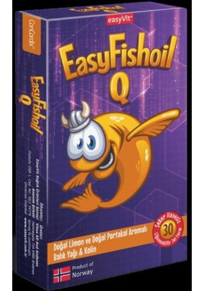 Easyvit Easyfishoil Q Omega-3 Kolin Çiğnenebilir Jel 30 Tablet