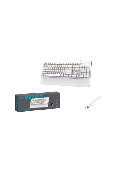 Trio G8219x Blue Swtich Mekanik Beyaz Klavye Rgb