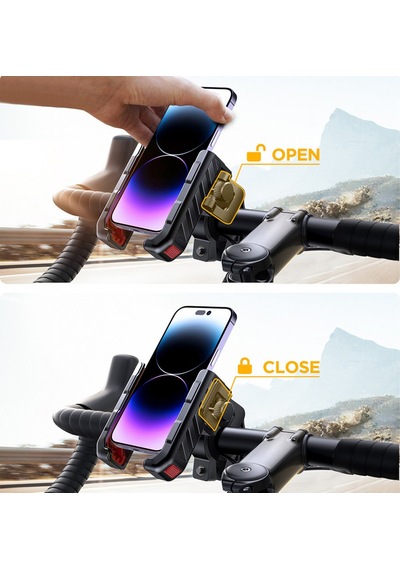 Jr-zs266 Bisiklet-motosiklet Kıskaçlı Telefon Tutucu 4.7"-7" Gido