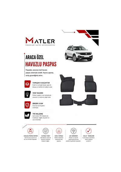 Volkswagen T-cross 2019 Model 4d Ekstra Havuzlu Paspas