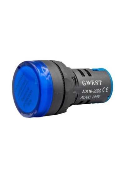 Gwest 22-220-m ,mavi-220v M22 Sinyal Lamba