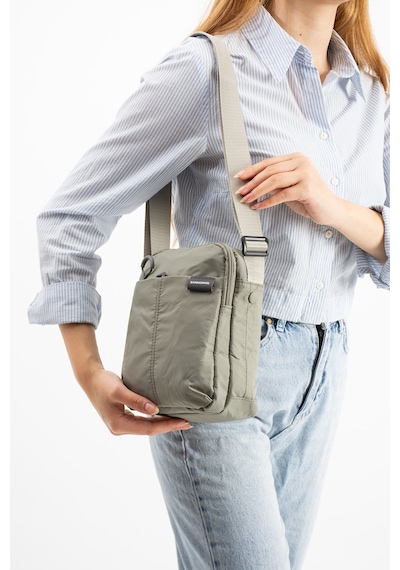 Sanmorris Unisex 4 Bölmeli Suya Dayanıklı Paraşüt Kumaş Omuz Çantas 6033 Açık Gri