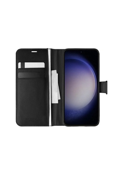 Samsung Galaxy Uyumlu   S23 Kılıf Kapaklı Standlı Kartlıklı Korumalı Siyah Siyah-colr64712