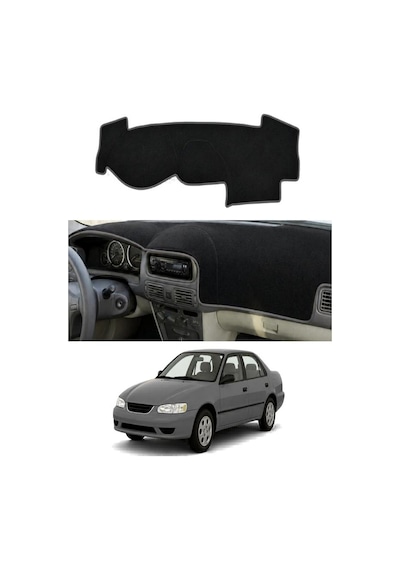 Toyota - Corolla 2000-2006 Uyumlu Torpido Koruma Kılıfı - Gri Şeritli