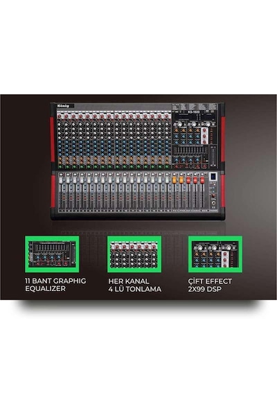König Kz-1600 2x1600w 10 Kanal Power Mikser
