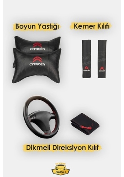 Citroen Berlingo Fitilli Koltuk Kılıfı Boyun Yastığı Kemer Konf
