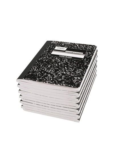 Black Marble Kompozisyonu Kitap, Wide Rule, 9 3/4 X 7 1/2, 100 Sheets 124-Pembe