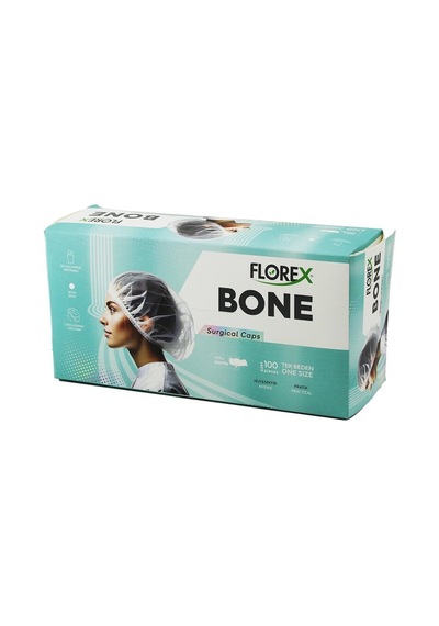 Florex-1002 Cerrahi & Hijyen & Aşçı Kafa Bonesi 100 Adet Kutulu- 25'li Paket