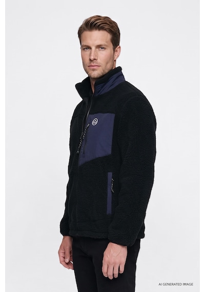 Wrangler Regular Fit Dik Yaka Erkek Sherpa Sweatshirt W2620003001 Siyah