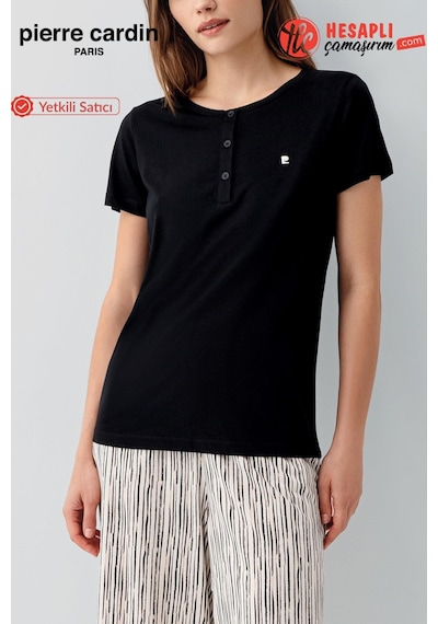 Pierre Cardin Paris Premium Kadın Modal Pamuklu Rahat Kesim Kısa Kollu Kapri Pijama Takım Siyah Pierre Cardin Paris Premium Kadın Modal Pamuklu Rahat Kesim Kısa Kollu Kapri Pijama Takım Siyah