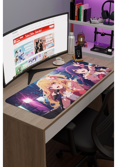 Oshi No Ko Anime V5 - 90x40 Xxl Gaming Kauçuk Kaymaz Taban Mouse Pad Fare Altlığı