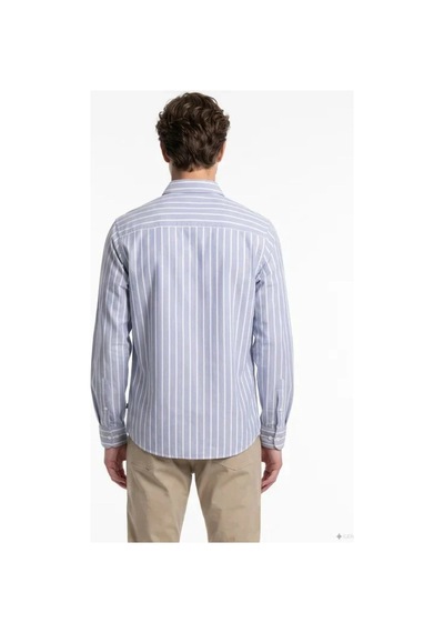 Nautica Erkek Mavi Regular Fit Çizgili Gömlek-24791