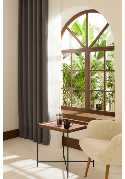 Kaşmir Home Holly Ada Fon Perde Koyu Gri 150x270 Cm Koyu Gri