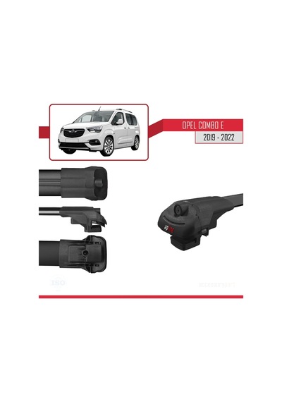Opel Combo E 2019-2022 Arası İle Uyumlu Ace-1 Ara Atkı Tavan Barı Siyah 4 Adet Bar