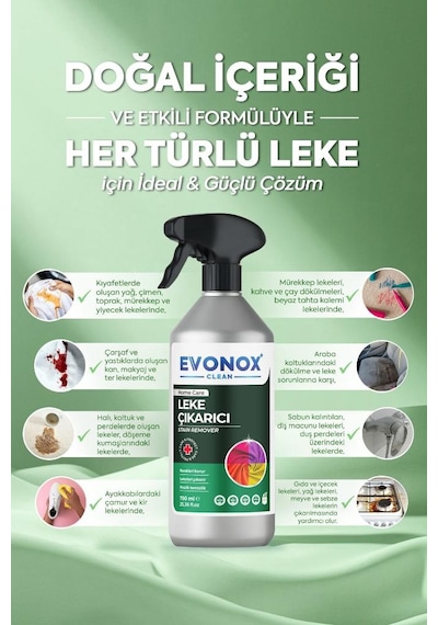 Evonox Clean Çok Amaçlı Ultra Güçlü Leke Çıkarıcı Sprey