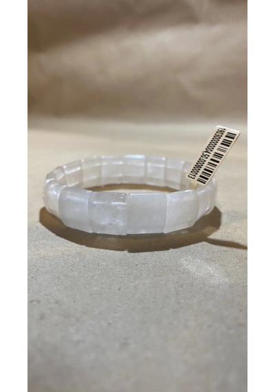 Kristal Quarts Doğal Taş Bileklik Hand Made El İşi Beyaz