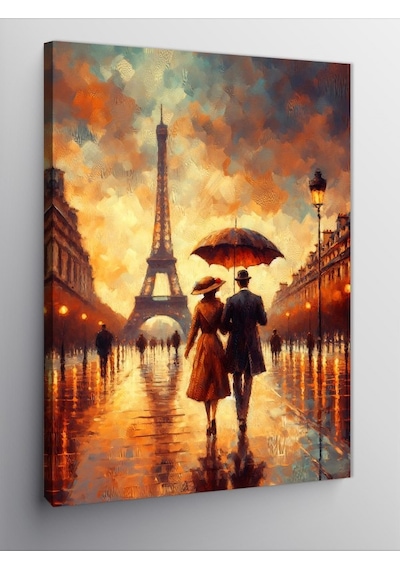 Kanvas Tablo Paris'te Aşk 100cmx140cm