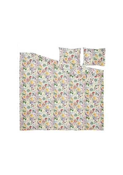 Ikea Strandlummer Çift Kişilik Nevresim Takımı 220 X 240 Cm Yeşil - Beyaz - Lacivert - Turuncu Çok Renkli