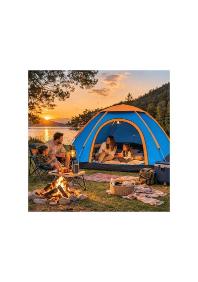 Buffer 3 Kişilik Yarı Otomatik Kurulum Kamp Çadırı Suya Dayanıklı, Taşıma Çantalı Outdoor Aile Ça Yeşil